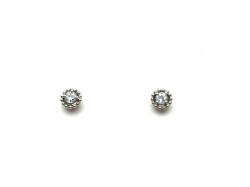 Silver Aquamarine Stud Earrings 3mm