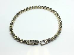 Silver Marcasite and Peridot Bracelet 7 inch