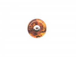 Silver Bead Amber Ring
