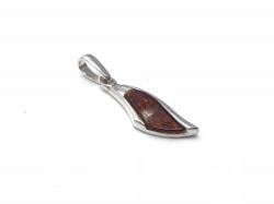 Silver Amber Pendant 8 x 33m