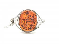 Silver Amber Set Bangle