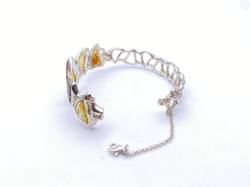 Fancy Three Coloured Amber Bangle