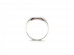 Silver Plain Cushion Cut Signet Ring