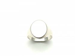 Silver Plain Oval Signet Ring