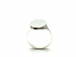 Silver Plain Oval Signet Ring