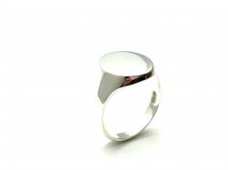 Silver Plain Oval Signet Ring