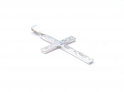 Silver Flat Filagree Pattern Cross Pendant