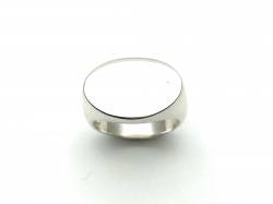 Silver Plain Oval Signet Ring