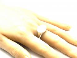 Silver Plain Oval Signet Ring