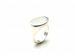 Silver Plain Oval Signet Ring