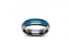 Tungsten Carbide & Crushed Created Opal Ring