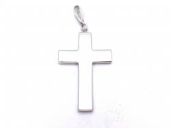 Silver Heavy 2 Sided Cross Pendant
