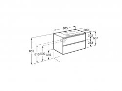 Roca The Gap Compact Nordic Ash 800mm 2 Drawer Vanity Unit with Basin