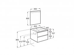 Roca The Gap Nordic Ash 600mm 2 Drawer Vanity Unit with Basin and Eidos LED Mirror
