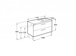 Roca Prisma Textured Ash 1100mm Basin & Unit with 2 Drawers - Right Hand