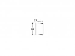 Roca Mini Textured Grey Mirrored Cabinet