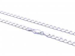 Silver Flat Open Curb Necklet 24 Inch