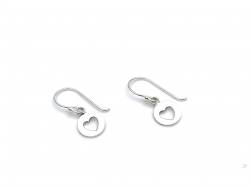 Silver Cut Out Heart Drop Earrings