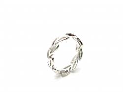 Silver Cut Out Leaves Adjustable Band Ring