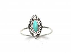 Silver Marquise Turquoise Ring