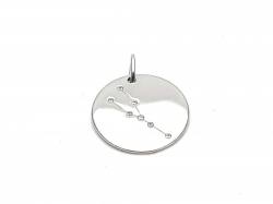 Silver Rhodium Plated Taurus Constellation Pendant