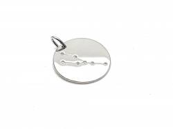 Silver Rhodium Plated Taurus Constellation Pendant