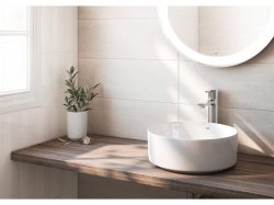 Roca Naia Chrome Smooth Bodied Extended Height Basin Mixer