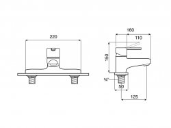 Roca Naia Chrome Deck-Mounted Bath Filler