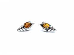 Amber Shell Stud Earrings