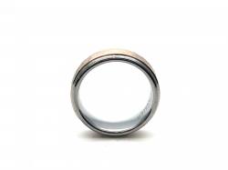Tungsten Carbide Hammered Ring Rose IP Plating