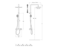 Roca Even-T Thermostatic Shower Column with Square Head - Chrome