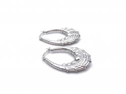 Silver Fancy Drop Hoop Earrings 29mm