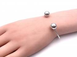 Silver Ball Torque Bangle 65mm