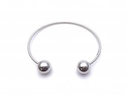Silver Ball Torque Bangle 65mm
