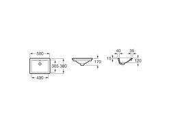 Roca Diverta 500mm Inset or Under Countertop Basin