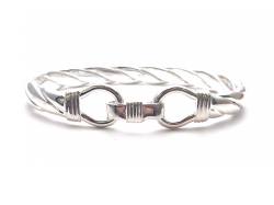 Silver Plaited Large Bangle