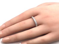 Silver CZ Wedding Band 3mm