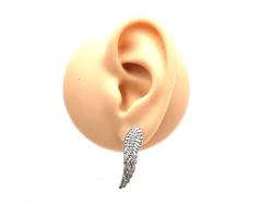 Silver Large Angel Wing Stud Earrings