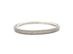 Silver CZ Pave Bangle