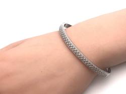 Silver CZ Pave Bangle