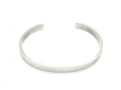 Silver Plain Solid Cuff Bangle 65mm