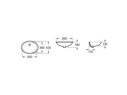 Roca Berna 500mm Under Countertop Basin