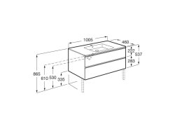 Roca The Gap Matt Blue 1000mm 2 Drawer Vanity Unit with Basin