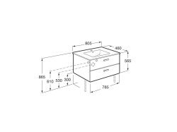 Roca Victoria Basic Unik Birch 800mm Basin Unit with 2 Drawers