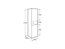 Roca Ona Light Oak Column Unit with Open Space (2 Doors)