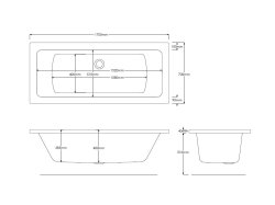 Roca The Gap Double-Ended Acrylic Bath 1700 x 700mm