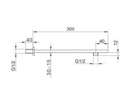 RAK 300mm Chrome Square Fixed Shower Arm