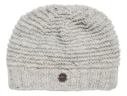 Pure Wool Half fleece lined - reverse ridge beanie - Light Grey