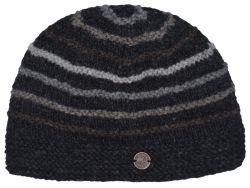 Pure Wool Natural ridge beanie - charcoal