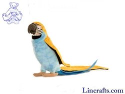 Soft Toy Bird, Blue Parrot, Macaw by Hansa (16cm) 3325